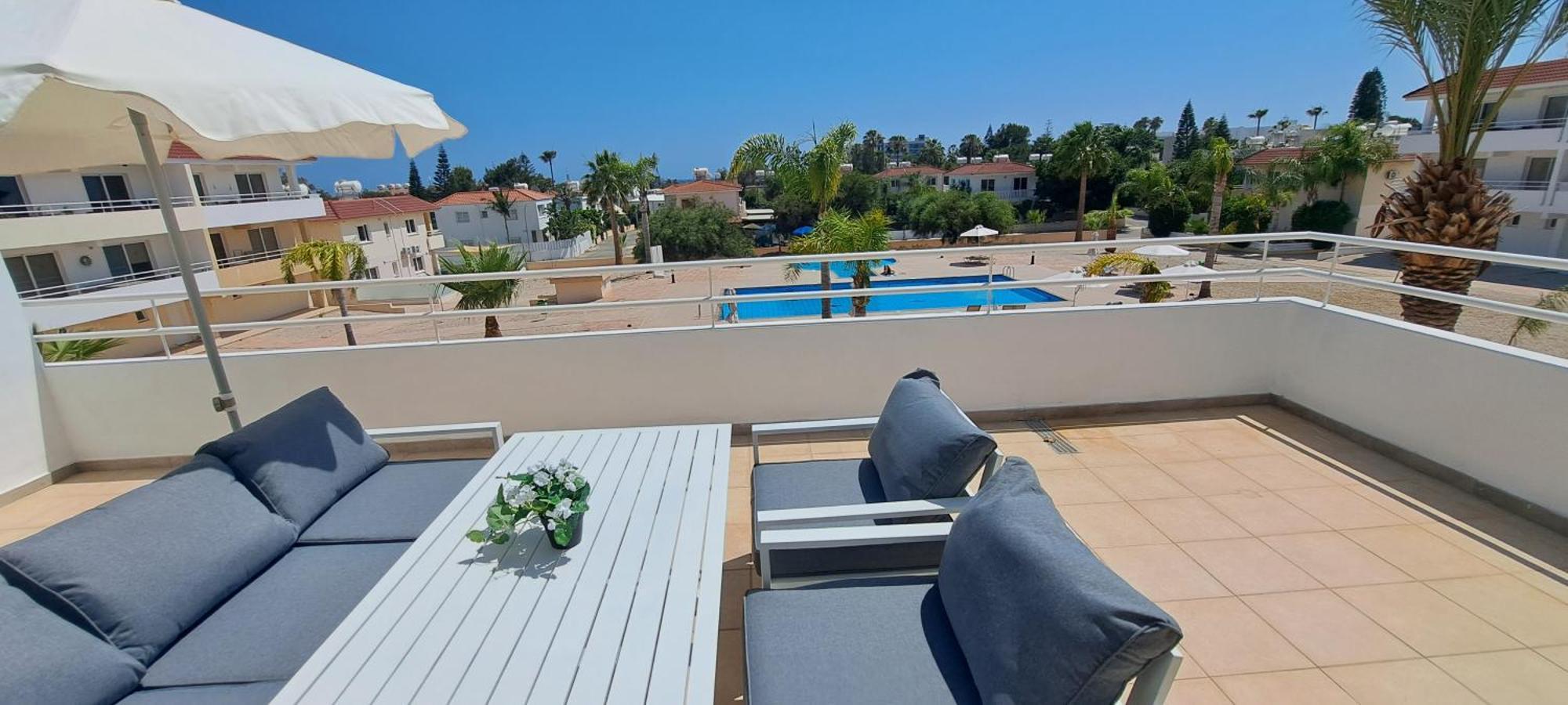 Nissi 3 Pool View 2 Bedroom With Large Veranda Apartament Ayia Napa